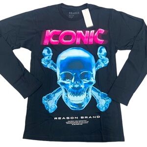 Reason NWT Men’s M Iconic Skull Graphic Long Sleeve Tee